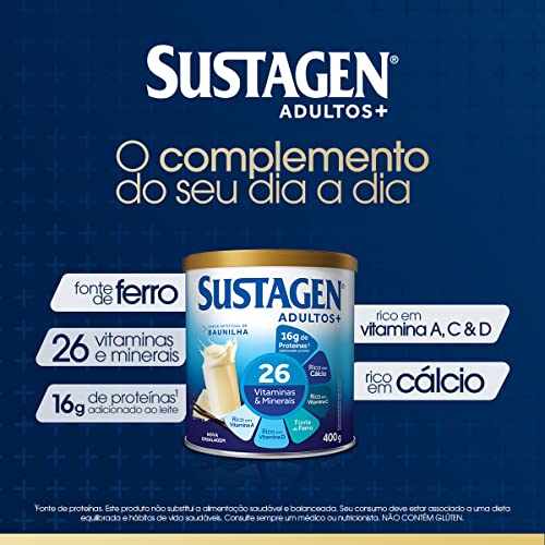 Complemento Alimentar Sustagen N&E Adultos+ Sabor Baunilha - Lata 400g