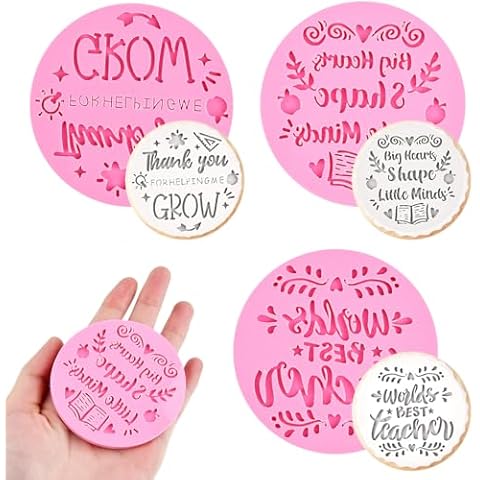 TIMESETL 3pcs Cookie Stamp Set for Teachers Cover