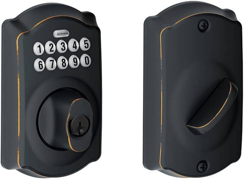 Aged Bronze Steel Electronic Deadbolt