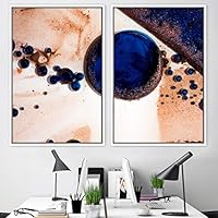 2 Piece Framed Canvas Wall Art Surface Fluids Canvas Prints Home Artwork Decoration for Living Room,Bedroom - 16