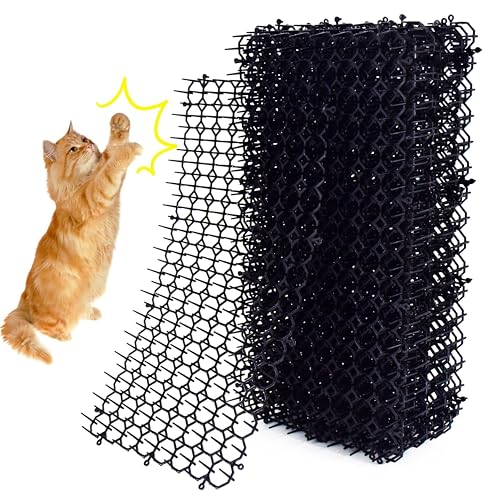 HakyPaky 10 Pack 16 x 8 Inch Cat Scat Mat with Spikes Scat Mat for Cats Cat Deterrent Mat Digging Stopper Repellent Spike Mat