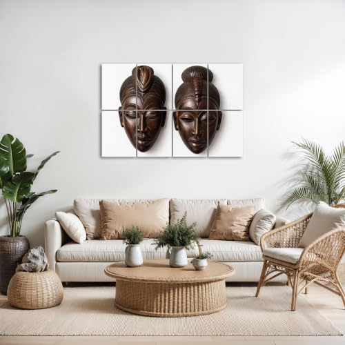 8 Pack Paneles Acústicos Artísticos de Madera Africana Absorbentes de Sonido Paneles Decorativos Autoadhesivos para Estudios de Grabación en Casa 48"x32" miniatura 5
