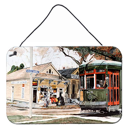 Caroline's Treasures 8108DS812 New Orleans Street Car Wall or Door Hanging Prints Aluminum Metal Sign Kitchen Wall Bar Bathroom Plaque Home Decor, 8x12, Multicolor