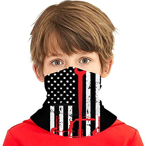 Ironworker America Flag Boys Girls Balaclava Face Bandana Neck Gaiter Teens Head Wrap for Outdoor