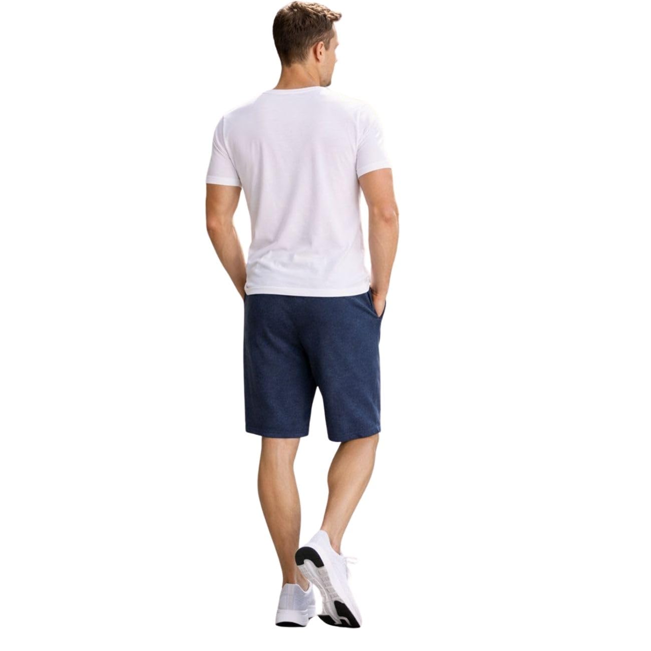 KART BLACK Men's Cotton Knee Length Casual Regular Fit Shorts | Single (Ms_LOOPN_NavyBluestipe_L) 3
