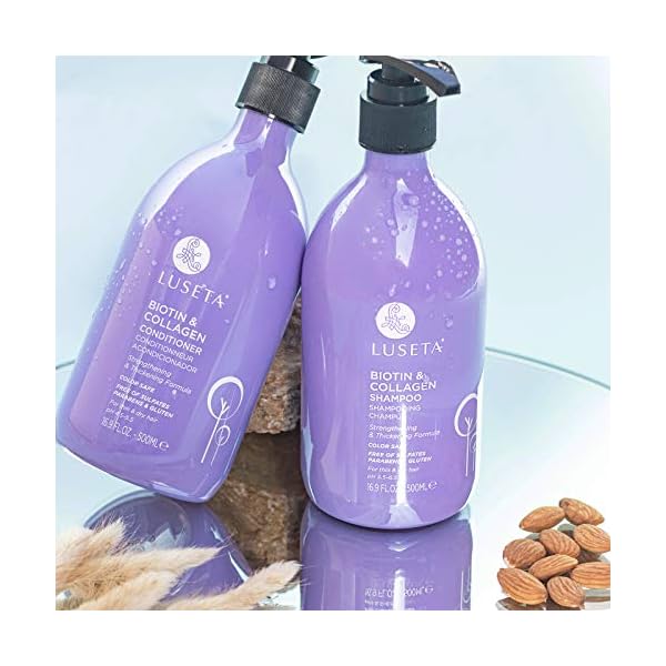 Luseta-Biotin-Collagen-Shampoo-Conditioner-Set-2-x-169oz-Thickening-for-Hair-Loss-Fast-Hair-Growth-Infused-with-Argan-Oil-to-Repair-Damaged-Dry-Hair-Sulfate-Free-Paraben-Free Luseta Biotin Shampoo and Conditioner for HairGrowth - Thickening Shampoo for Thinning Hair andHair Loss - Infused with Argan Oil to Repair DamagedDry Hair - Sulfate Free Paraben Free-2 x 16.9 fl oz