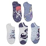 Disney Princess Ladies and Juniors 5 Pk No Show Socks