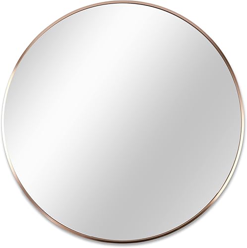 Miniatura 2 de Espejo circular de 16 pulgadas, espejo de pared redondo dorado adecuado para dormitorio, tocador, sala de estar, baño, decoración de pared de