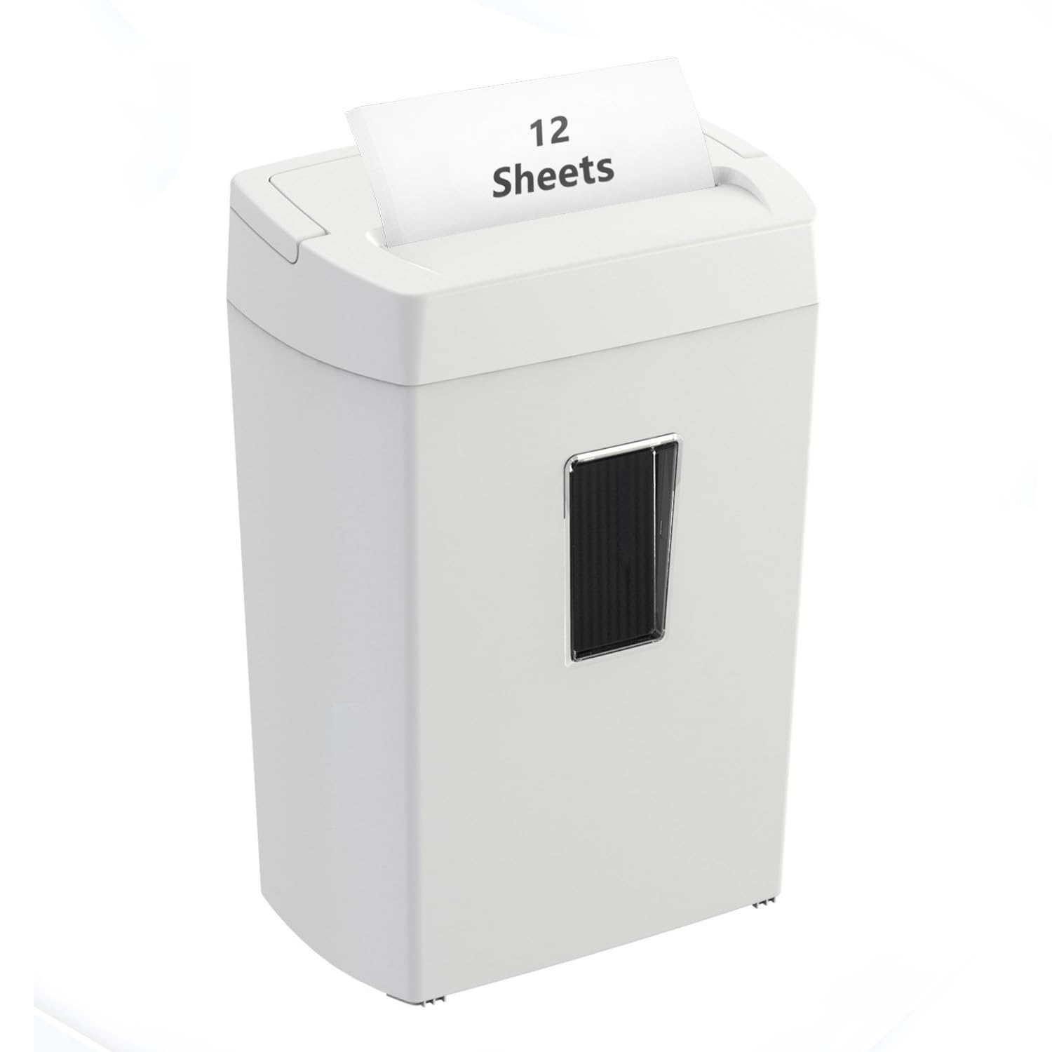 Bonsaii 12-Sheet Crosscut Paper Shredder for Home Office, P-4 Security, 6-Minute Continuous Run Time, Overheat Protection, 5.5-Gallon Bin with Clear Window &amp; Handle, Compact White Design