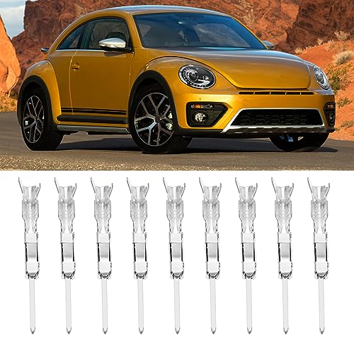 ECSiNG 50 Stück Micro Timer Crimpkontakt N90764801 963716-1 Modell Kompatibel mit VW Kompatibel mit BMW Verkabelung Crimp-Reparaturklemmen Pins