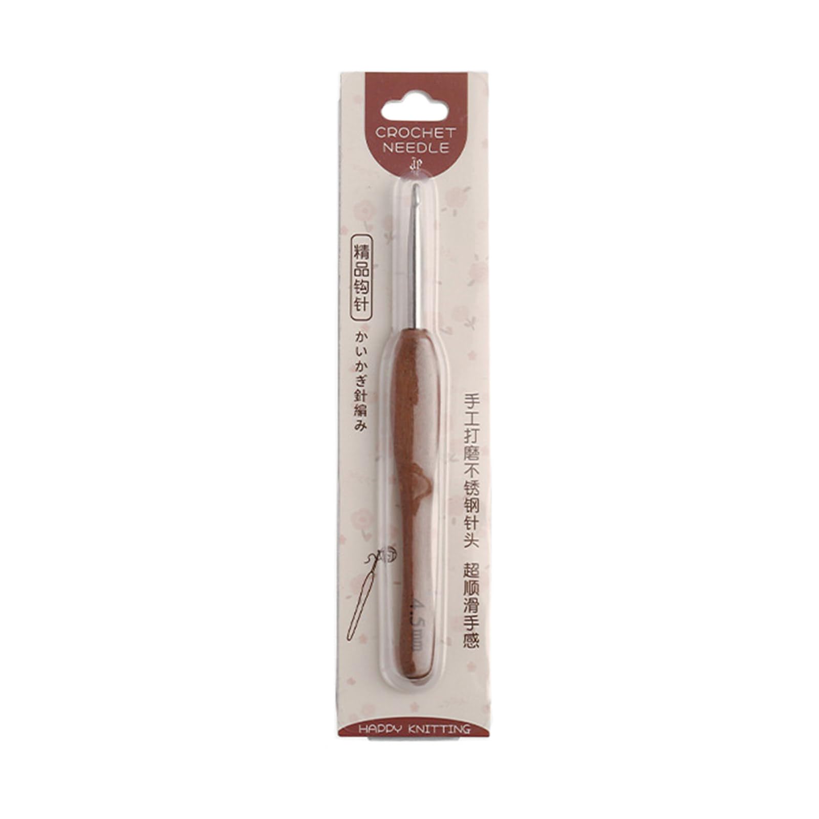 Stainless Steel Crochet Hook Ergonomic Wooden Handle for Knitting Sweater Scarves Socks Yarn Craft Project Wooden Handle