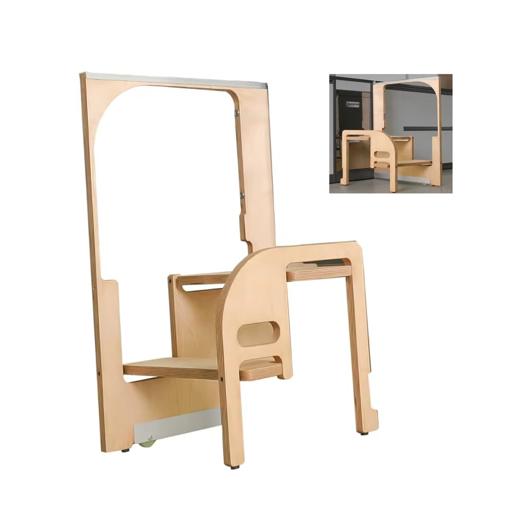Escabeau universel pliable à 3 marches en bois pour rangement domestique