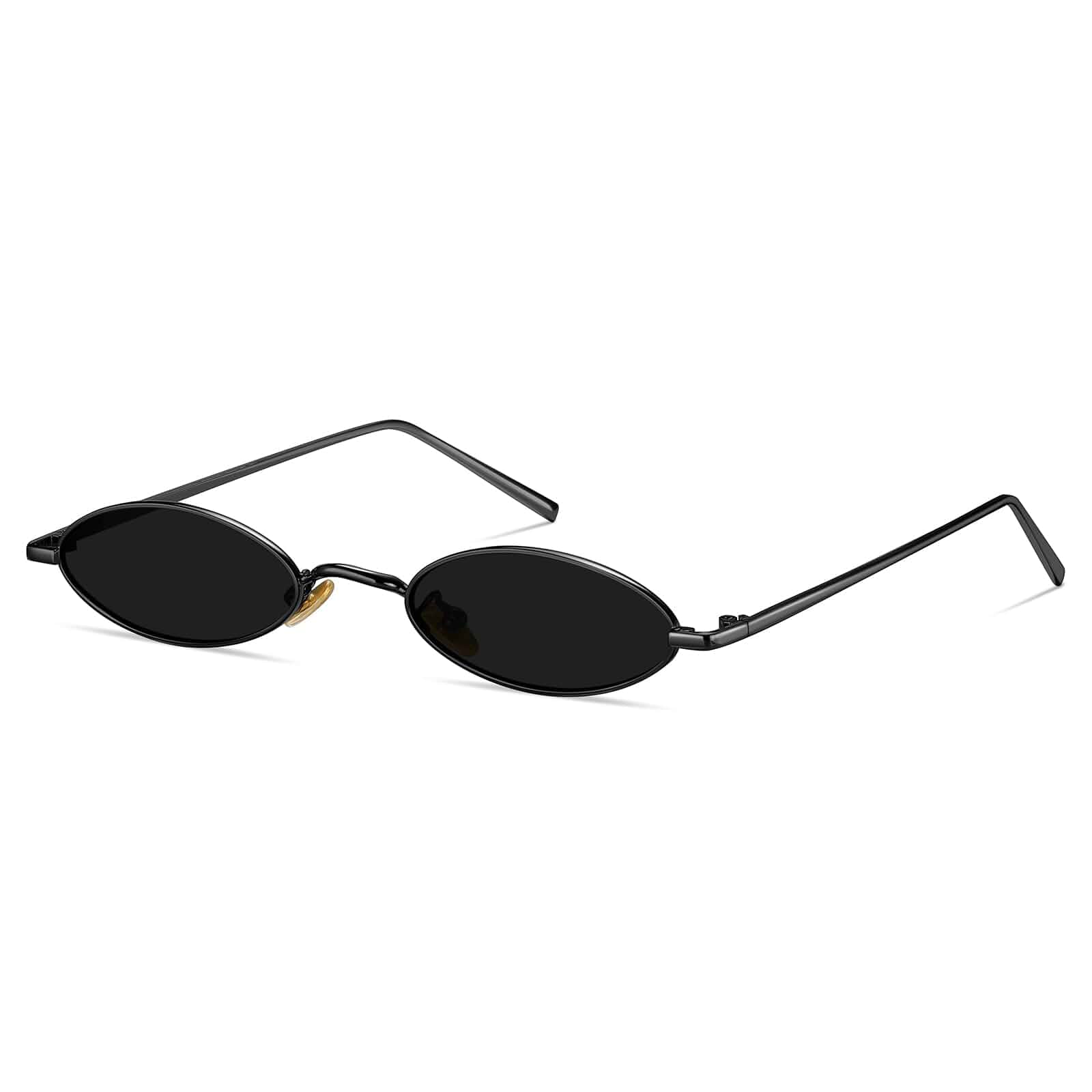 Retro Vintage 90s Small Oval Sunglasses Women Men Metal Frame Sun Glasses metal frame, retro gothic, cute thin slim tiny shade for small face, outfits, cosplay, Halloween costumes, concerts