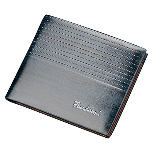 Front Pocket Minimalist Leather Slim Wallet RFID Blocking Medium Size Father Day Wallet Men Wallet (Blue, One Size)