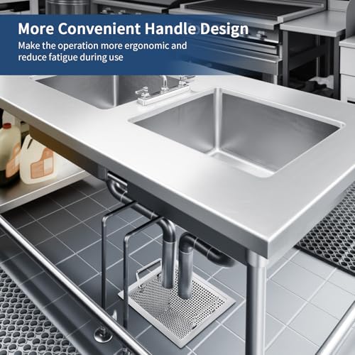 Colador para desagüe de piso comercial de acero inoxidable 304 10" x 10" x 4.75" miniatura 7