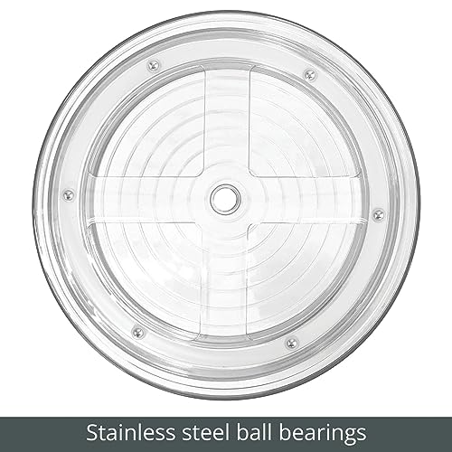 Mdesign 7474MDK 2-Tier Lazy Susan Turntable For Kitchen Cabinets, Shelf, Table, Countertop - 9 Inch Multi Level Rotating Organizer Carousel - Storage Turntable Organizer - Ligne Collection - Clear/Chrome thumb #3