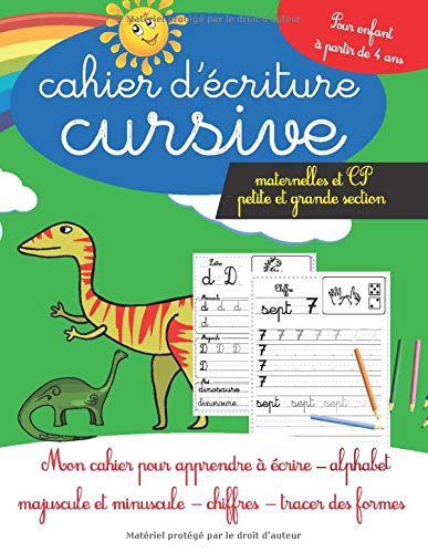 Télécharger Cahier d'écriture cursive maternelles et CP - petite et grande section: Cahier pour apprendre à é Gratuit