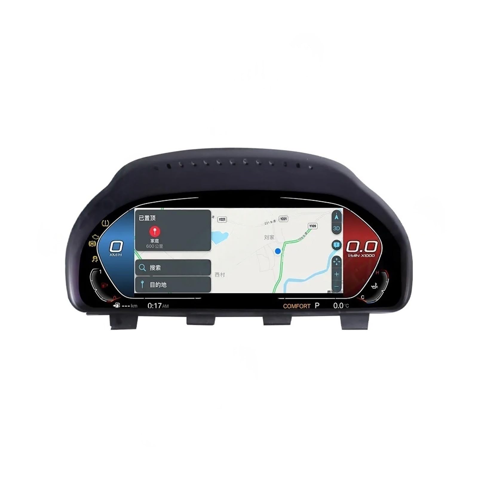 Tablero de coche con velocímetro LCD Compatible con BMW Serie 5 GT-F07 2009-2016 / F10 F11 F18 2010-2017 Cabina Virtual de clúster Digital(With Carplay)