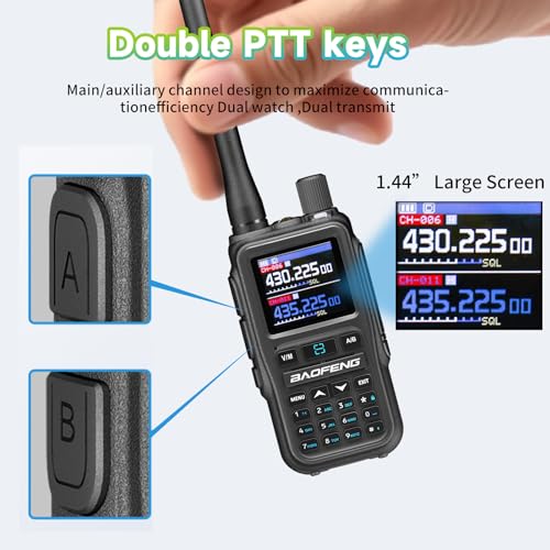 Image of BAOFENG UV5RMINI Two Way Radio NOAA Weather Radio Dual PTT 999CH Survival Radio APP Programming Copy Frequency Ham Radio