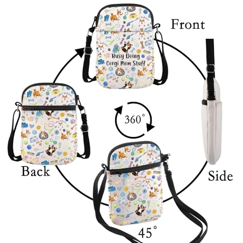 MBMSO Corgi Crossbody Bag Dog Themed Gift for Dog Lovers Owners Puppy Pet Groomer Crossbody Purse Busy Doing Corgi Mom Stuff3