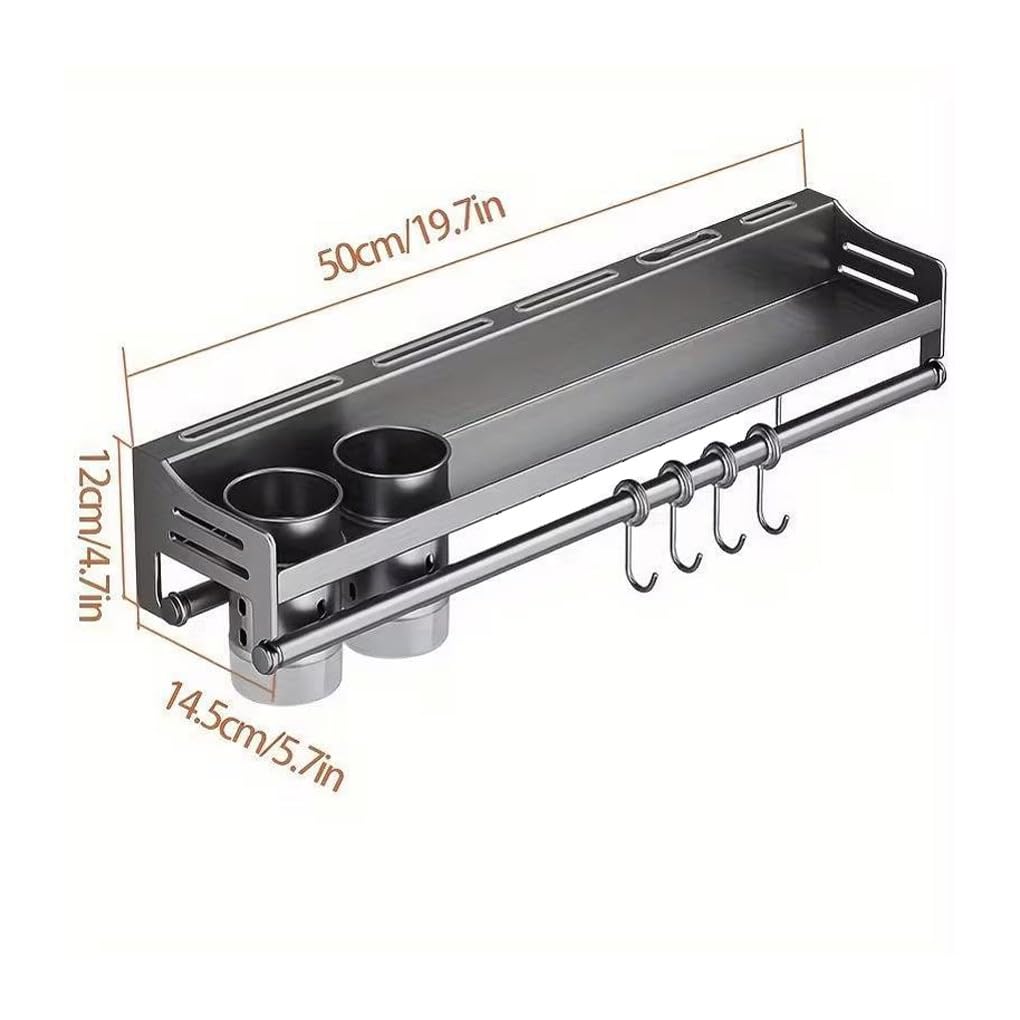 Estante de especias multifuncional para pared, para sal, pimienta, azúcar y aceite de cocina, resistente a arañazos. 1 pieza.