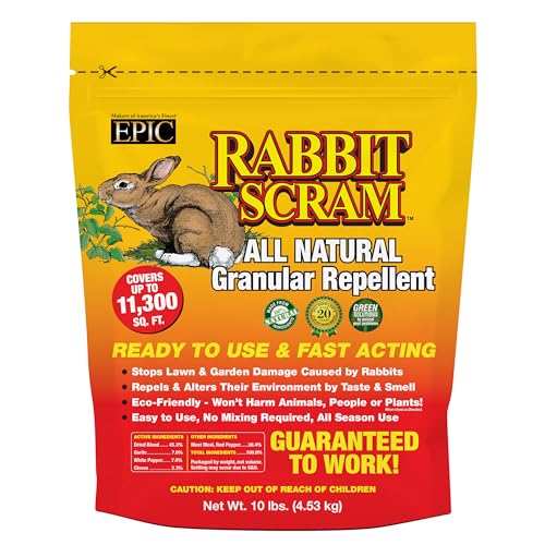 Epic REPELLENTS Rabbit Scram All Natural Granular Repellent - All-Natural Animal People and Pet Safe Granule (10 lb Bag)