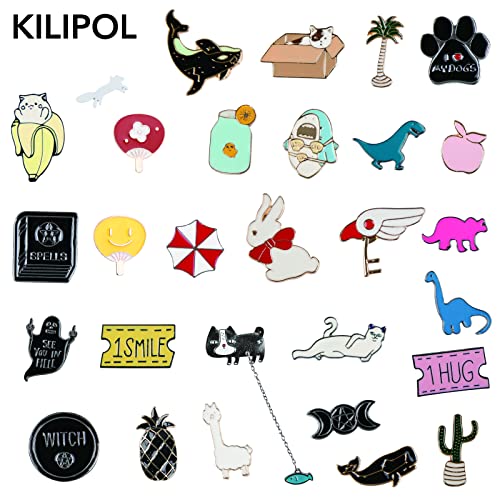 image for KILIPOL 20 PCS Mixed Enamel Brooch Pins Bulk Set | Decoration Lapel Pi