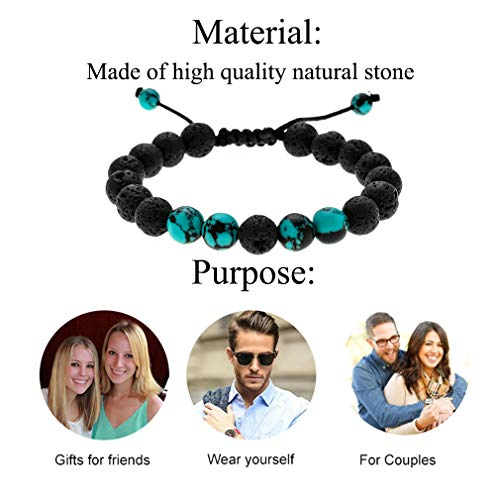 Lubingshine 8Mm Lava Rock Bracelet Braided Rope Natural Stone Yoga Meditation Bracelet Bangle For Men Women #TOP2