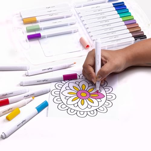 Image of Itsy Bitsy Acrylic Marker Set Triangular Grip Beginner 12 Pcs Box | Water-Based Paint Pens for Rock, Glass, Wood, Fabric, Canvas, DIY Craft & Art