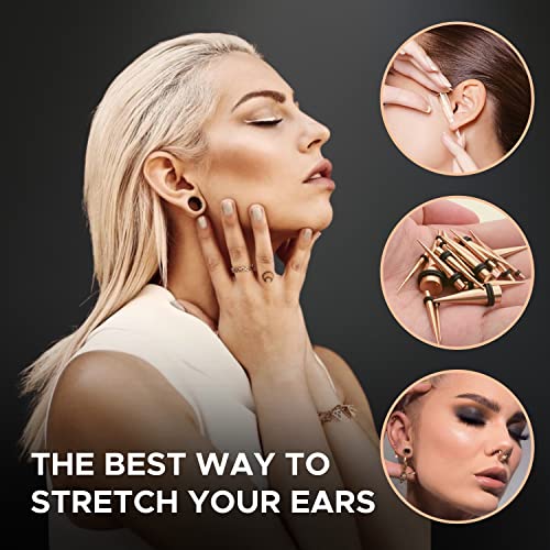 BodyJ4You 36PC Ear Stretching Kit - Beginner Gauges 14G-00G Starter Set - Stainless Steel Tapers Single Flare Plugs Screw Fit Tunnels - Women Eyelet Mens Earrings Expander Piercing Jewelry4