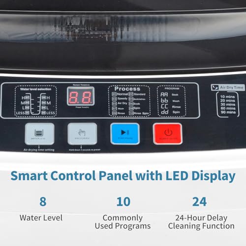 Winado WD-FULL-560 Automatic Washing Machine, 17.6Lbs Top Load Portable Washer With Drain Pump, 10 Wash Programs 8 Water Level Washer And Dryer Combo, 2 In 1 Washer And Dryer For Apartments thumb #6