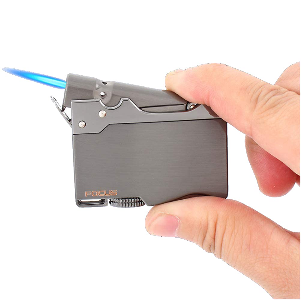 Windproof Jet Flame Torch Lighter Butane Refillable(No butane,color random)