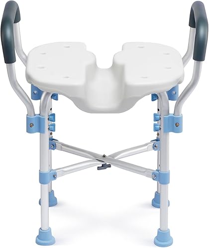 OasisSpace Silla de ducha para bañera interior, asiento de ducha mejorado en forma de U y taburete de baño, banco de ducha de seguridad para