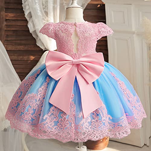 Nileafes Toddler Embroidered Lace Princess Dress Girls Wedding Bridesmaid Party Pageant Dresses2