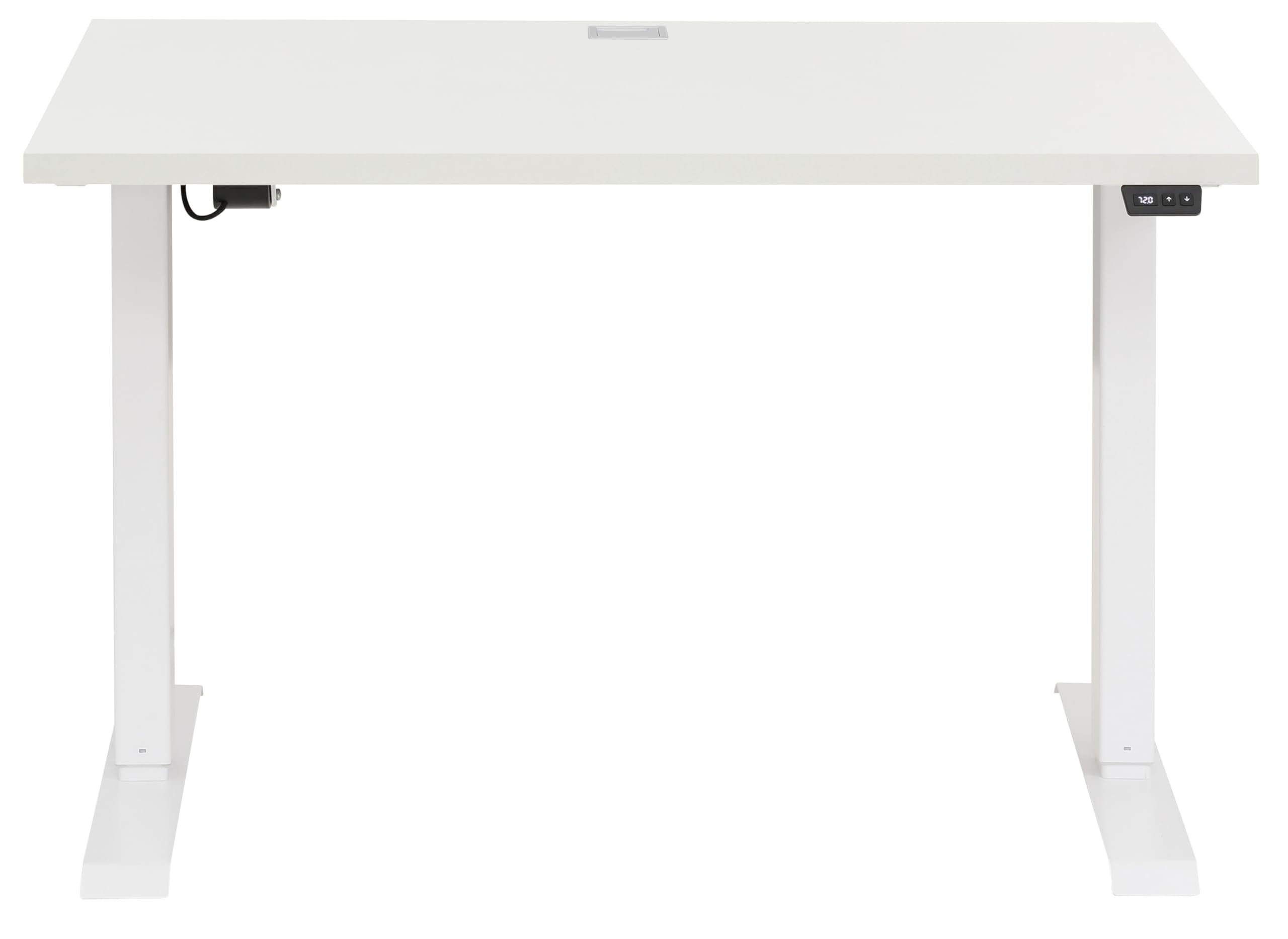 möbelando Schreibtisch >e-Desk< elektrisch Verstellbarer 150x 72-120x72 cm in weiß, Ergonomisch für gesundes Arbeiten, Stufenlos mit LED-Anzeige, Stoß- und Kratzfest, Made in Germany