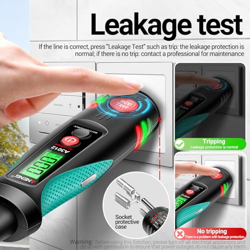 Image of Irfora Non Voltage Tester,A3012 Multifunctional Socket Circuit Analyzer AC /DC Voltage Tester Intelligent Power Polarity Detector Leakage Test s