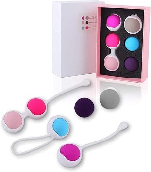 Kegel Balls for Tightening 6 Kegel Exercise Weights Exercise kit for Beginners to Advanced for improving Bladder Control and Tightening Pelvic Floor Muscles, Silicone Kegel Balls for Women