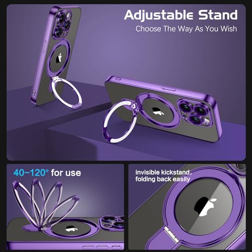 Coque iPhone 15 Pro Max fine magnétique violette pour éviter les bris d'écran