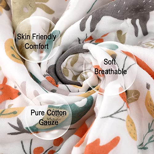 Toddler Blanket- 6 Breathable Layers Baby Blanket Quilt For Baby Boys And Girls Ultra-Soft Lightweight Bamboo Muslin Quilts For Newborn Nursery(Forest) #TOP4