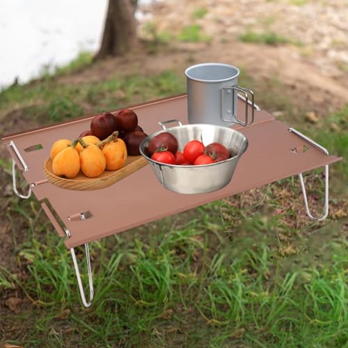 Image of CALANDIS Camping Table Folding Table Mini Camping Furniture for Travel Barbecue Beach Light Brown | | Camping Furniture | Camping & Hiking
