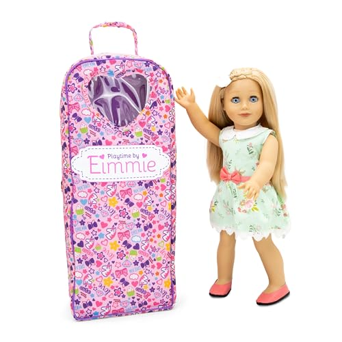 Playtime by Eimmie 18 Inch Doll - Girl Dolls with Blonde Hair, Blue Eyes, Outfit, Shoes, Pajamas, 18” Clothes Accessories & Travel Suitcase - Girls, Toddler & Childs Play Dollie - Eimmie