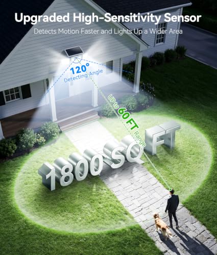 KOOPER Solar Flood Lights 210 LED Motion Sensor Outdoor Waterproof 3 Heads 300 Wide Angle - image 3