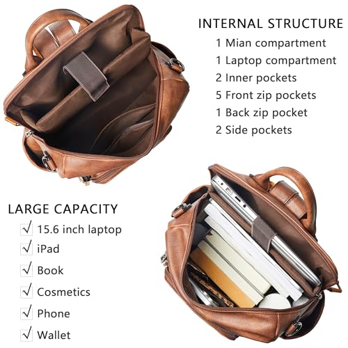 Shrrie Vegan Leather Laptop Backpack