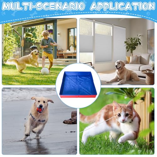 Hundepool Katzenpool Mit 6 Fischen Spielzeug, 50x50x10cm Hundebadewanne Faltbare Mini Hunde Pool Aus PVC, Planschbecken Hund, Schwimmbecken Für Kleine Hunde Katzen Haustiere (Rot)