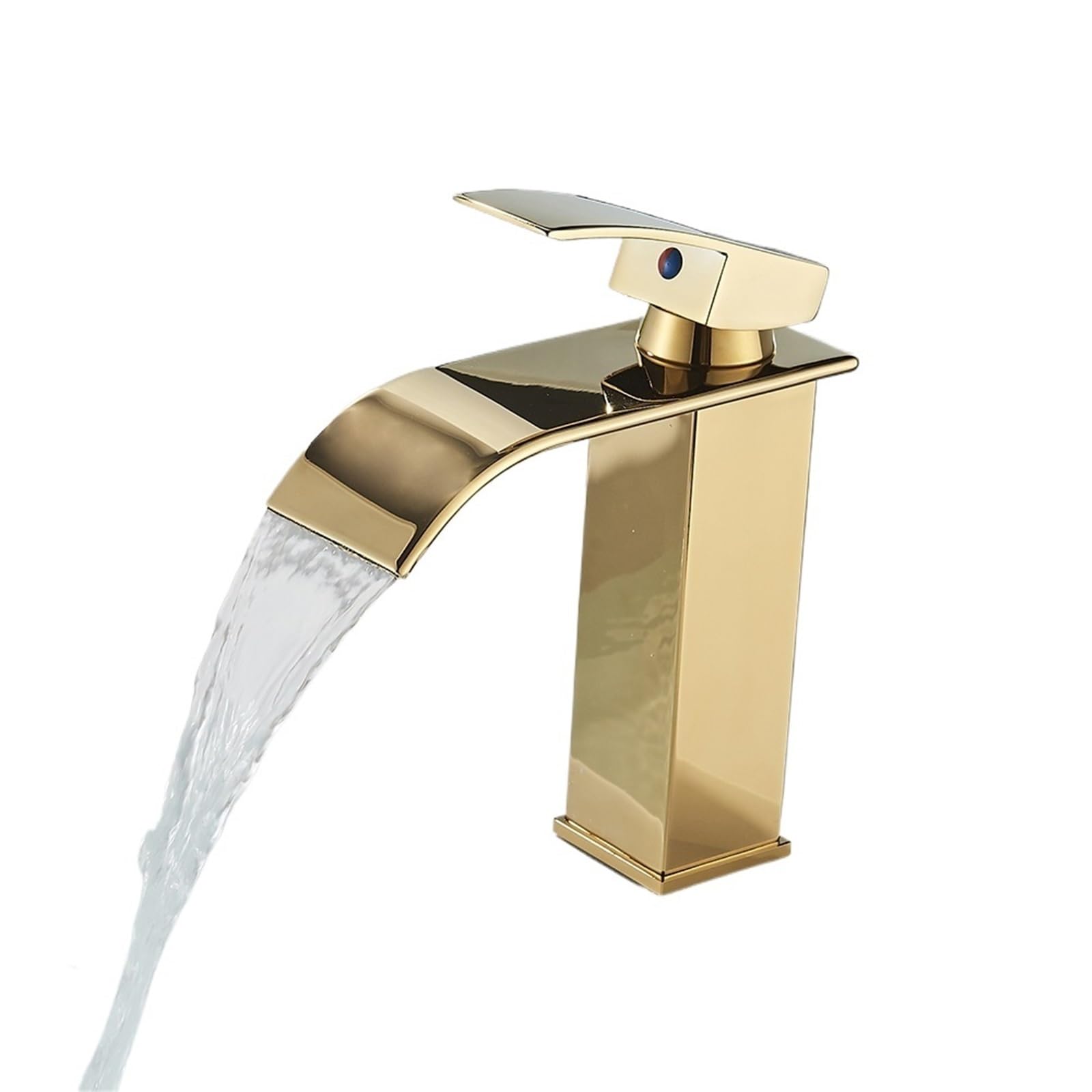Basin Faucets Elegant Waterfall Bathroom Sink Faucet Single Lever Hole Deck Mount