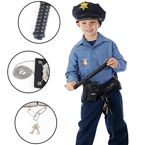 3 Otters 6Pcs Police Pretend Play Toy Set, Kids Police Accessories Metal Handcuffs Cop Accessories For Kids, Kids Police Gear, Police Officer Costume For Kids #TOP3
