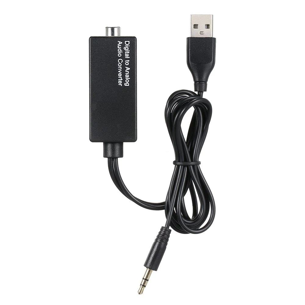 Convertidor de Audio Convertidor de Audio Digital a analógico HiFi Calidad de Sonido no destructiva Señal Estable Coaxial + Puertos de Audio de 3,5 mm