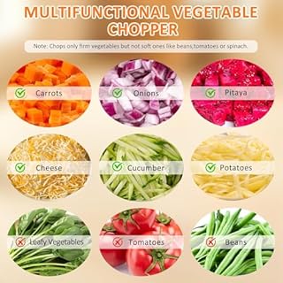 YUCHENGTECH Tagliaverdure Cubetti Elettrico Cubettatrice Verdure Elettrico con 3 Lame Tagliaverdure Elettrico Professionale per Tagliare a Cubetti Affettare e Sminuzzare Frutta e Verdura 100W
