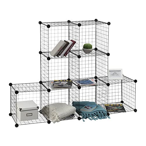 Relaxdays Scaffale Componibile Rete Metallica, 9