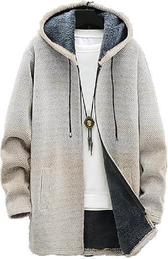 Winter Sweatshirts for Men Cardigan Sweaters Full Zipper Hoodies Crane Art Coats Warm Daily Outerwear Tops